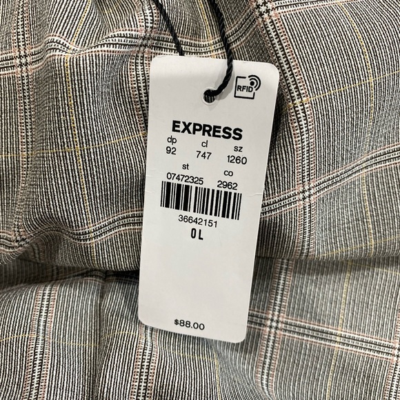 Express Editor Plaid Skinny High Rise Pant NWT Size 0L - Picture 8 of 11